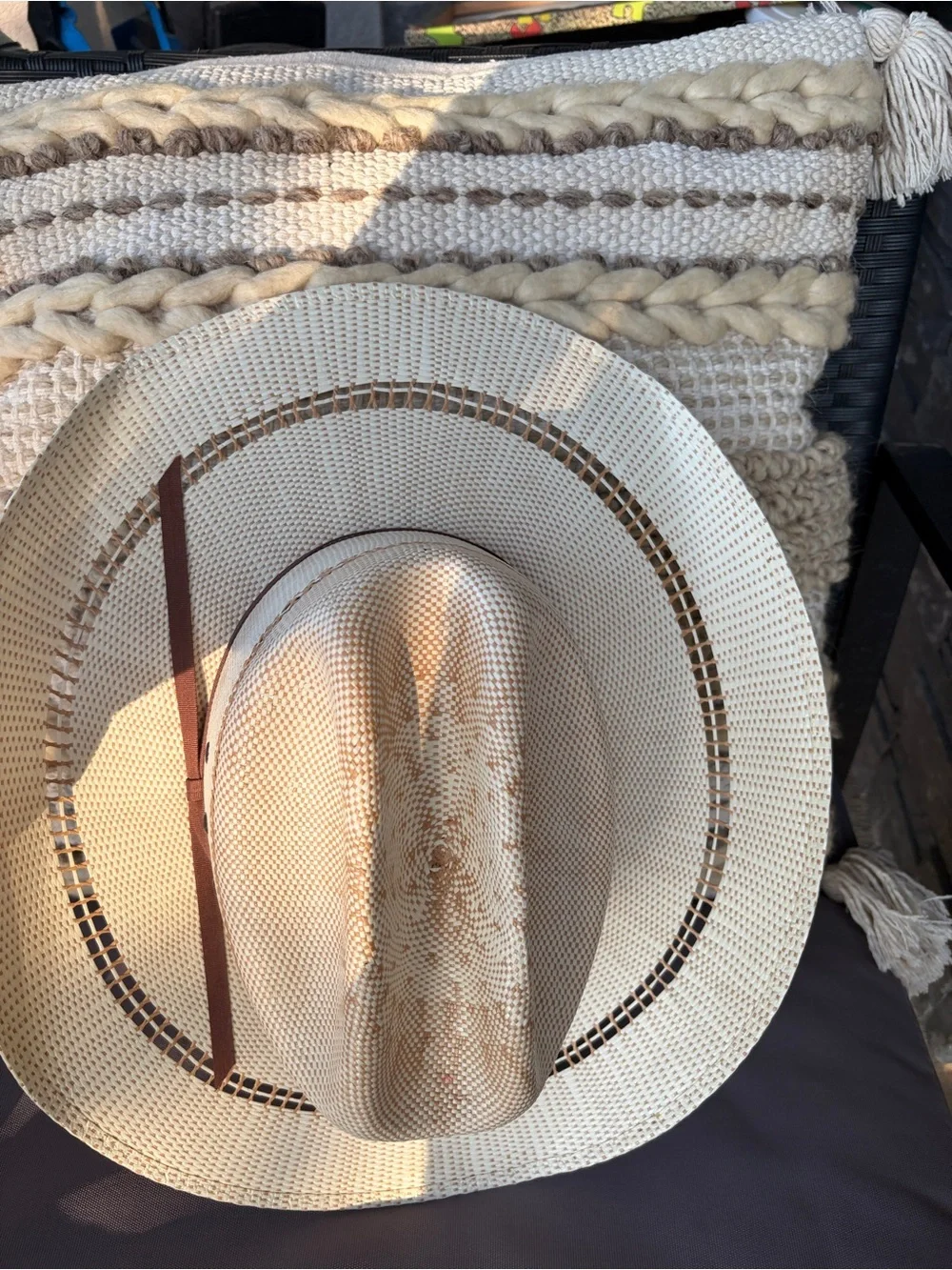 Kid's Ariat Beige Cowboy Straw Hat